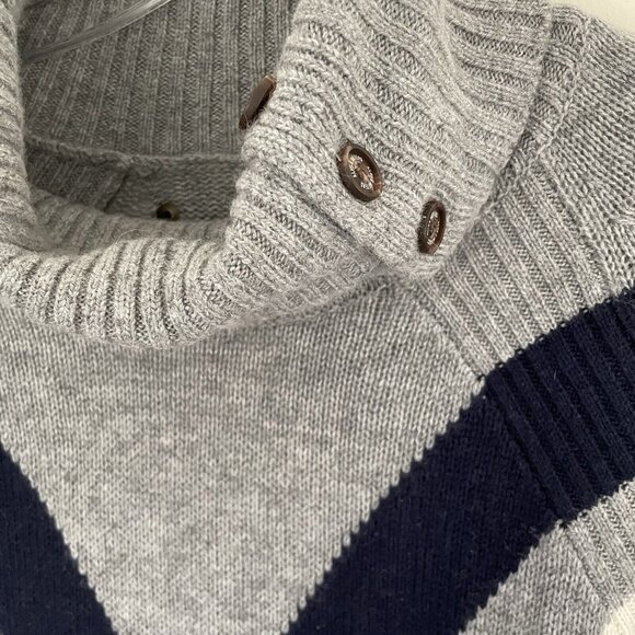 ALPS & METERS Ski Race Knit Sweater L NWT Light Gray Turtleneck Merino Cashmere - Picture 3 of 9